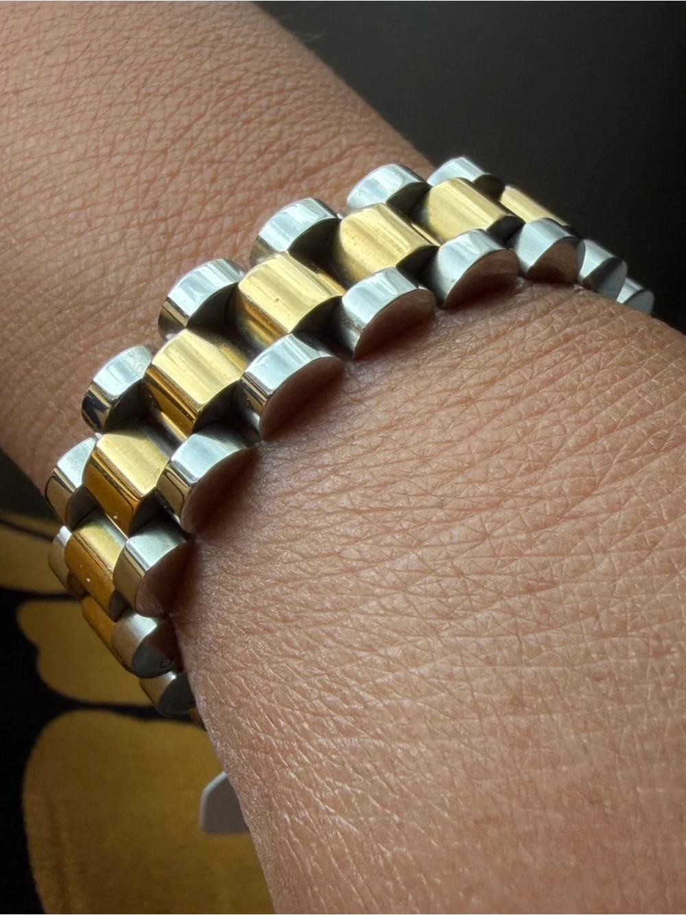 ELECTRIC PICKS | Bennett Metal 14K Gold & Sterling Silver Plated Linked Bracelet